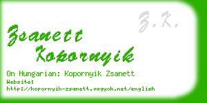 zsanett kopornyik business card